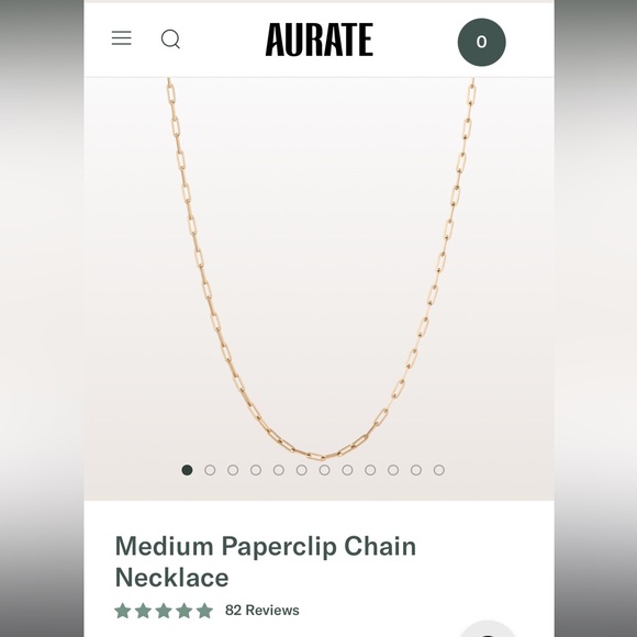 Aurate Medium Paperclip Chain Necklace - New - Picture 2 of 4
